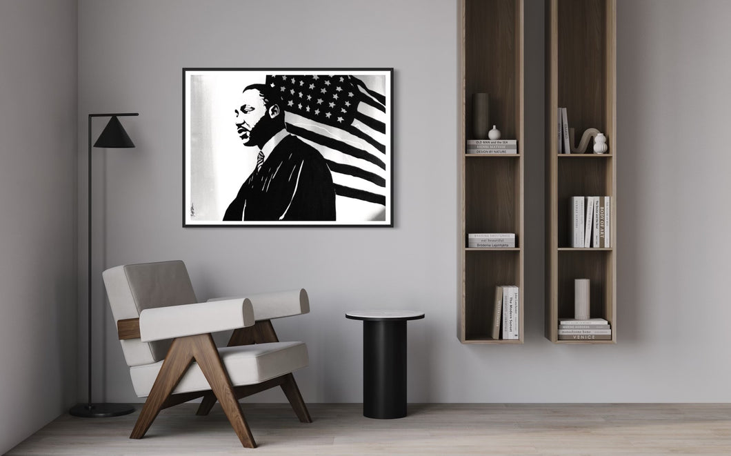 The King who Gave It All (Canvas or Poster Print) Black And White 2024 Special Edition