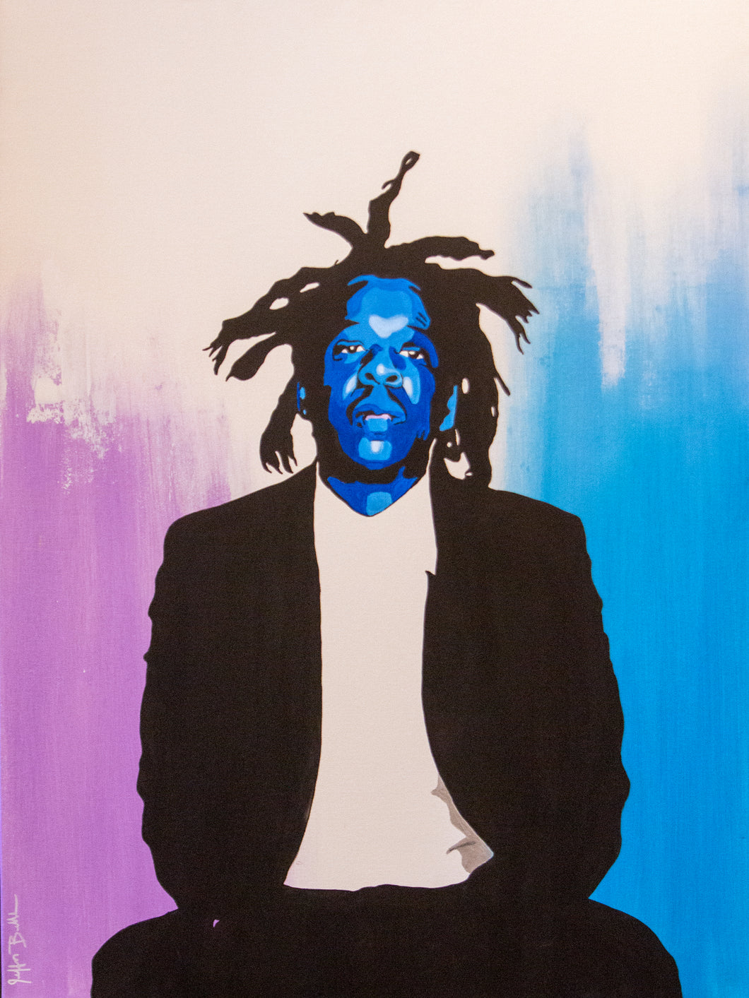 Jay Z Blue (Canvas or Poster Print) | Abstract drawing | https://artbyjeffbeckham.com